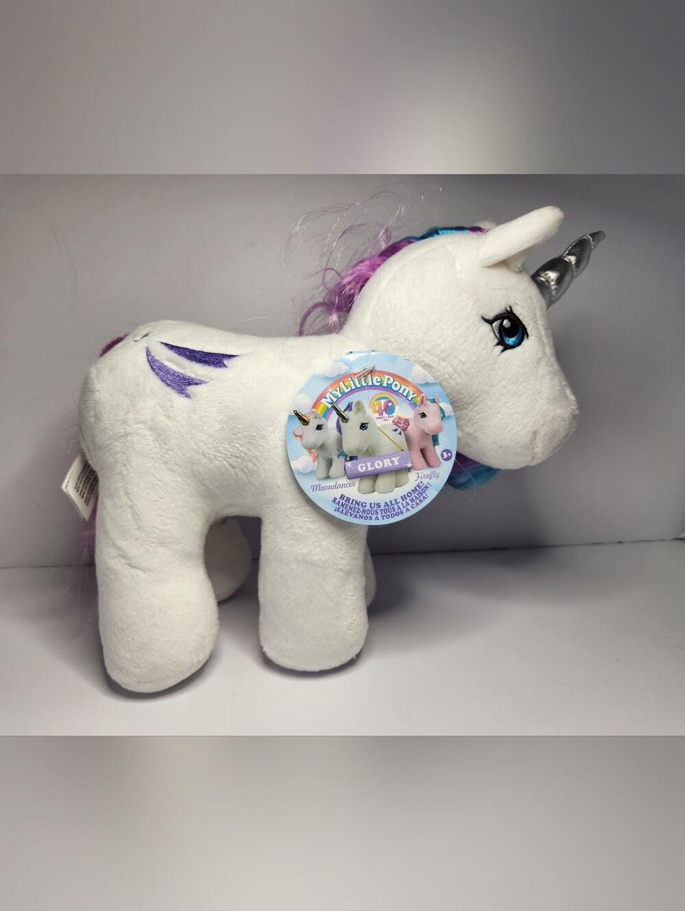 My Little Pony Plush Unicorn Glory - White with Purple Mane - 40th Anniversary